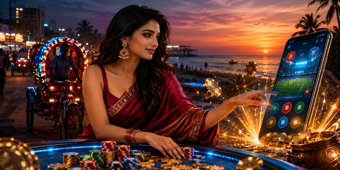 ঢাকার মোবাইল ক্যাসিনো পরিবেশে গেমস খেলার দৃশ্য